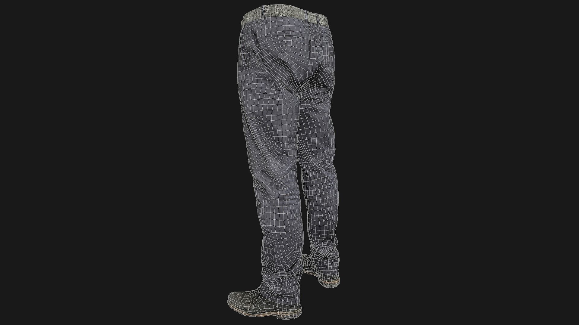 Male outfit set Pants and Shoes low poly Low-poly 3D model_12