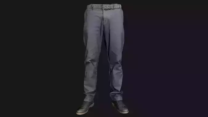 Male outfit set Pants and Shoes low poly Low-poly 3D model