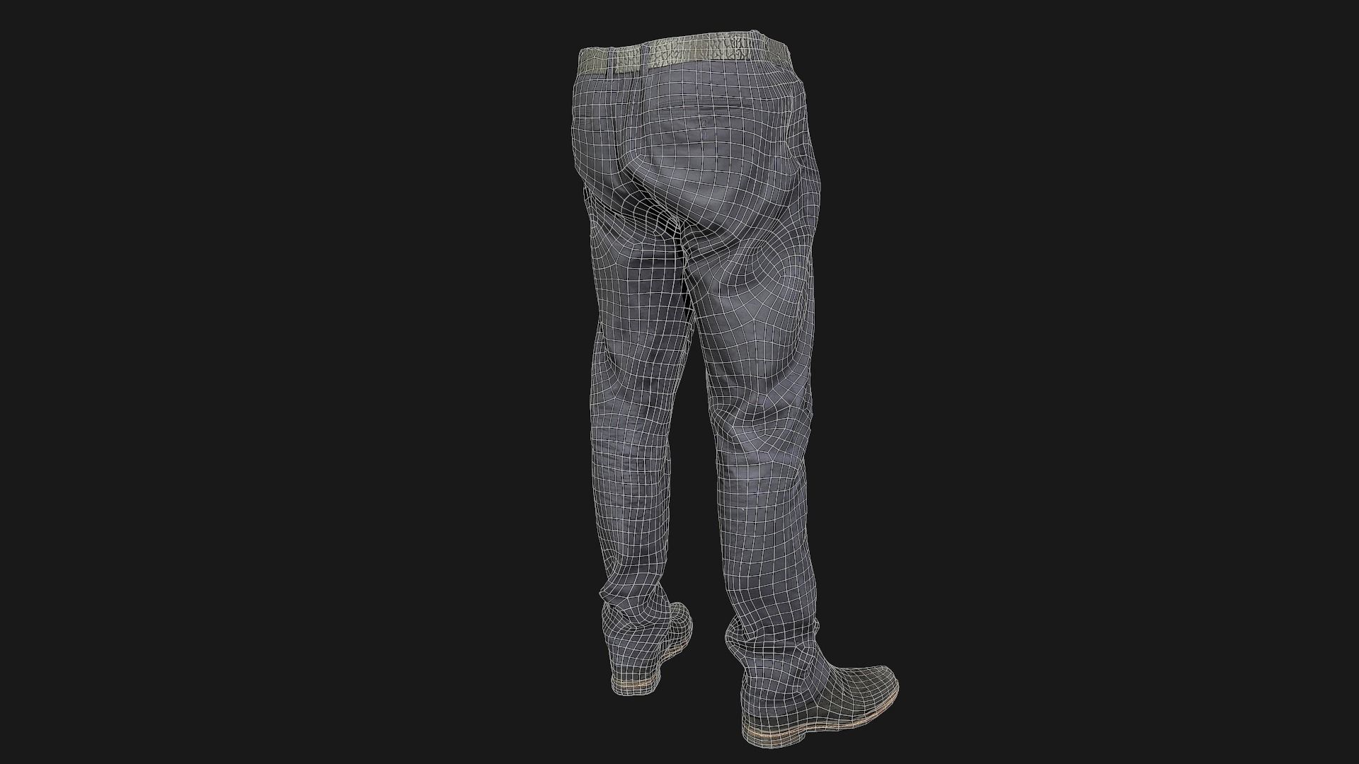 Male outfit set Pants and Shoes low poly Low-poly 3D model_11