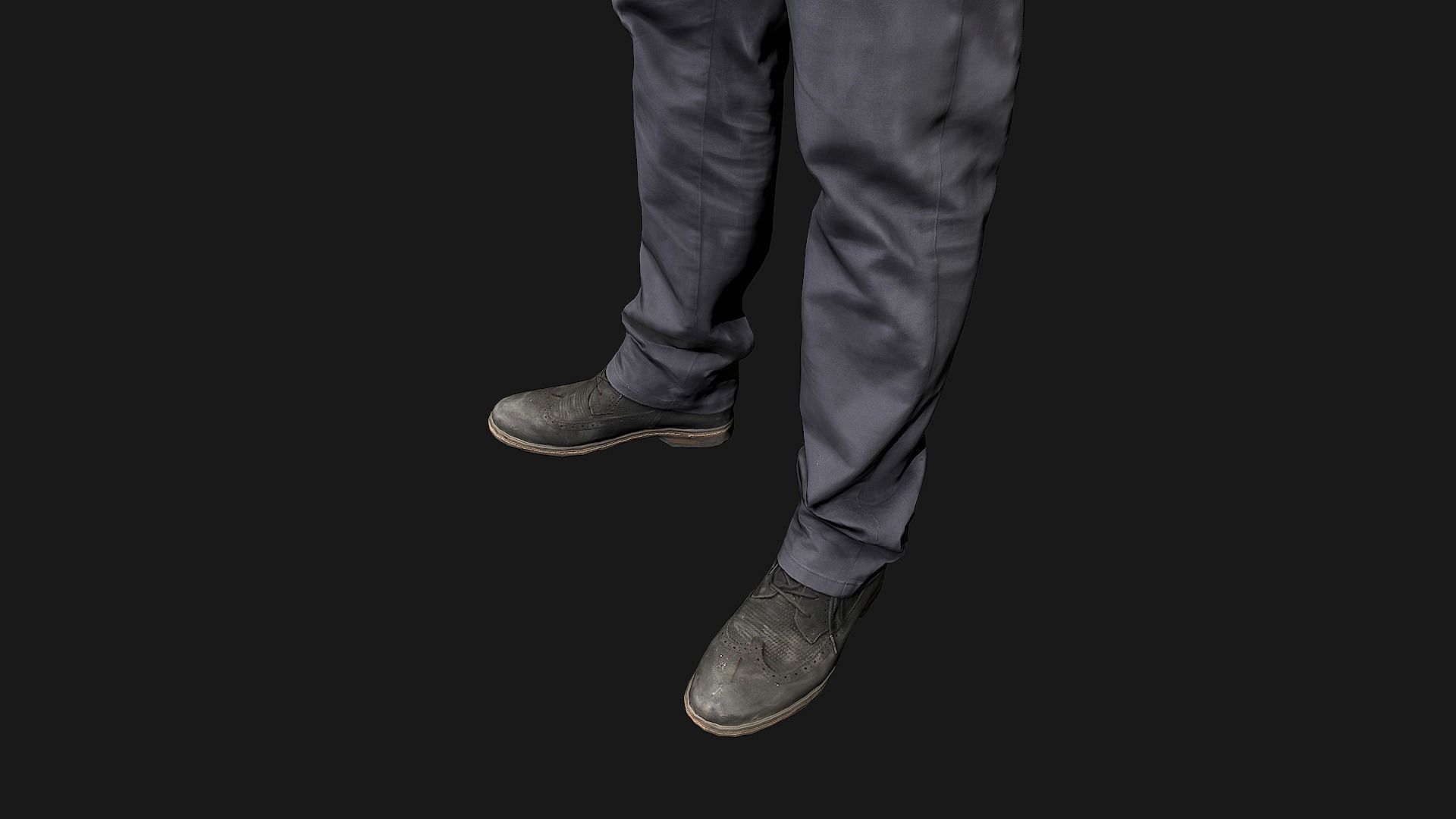 Male outfit set Pants and Shoes low poly Low-poly 3D model_8