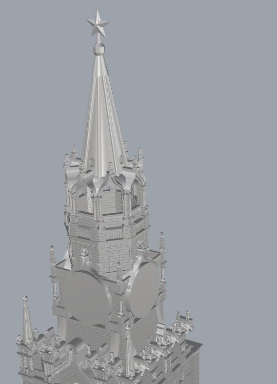 Spasskaya tower of Moscow Kremlin 3D model_8