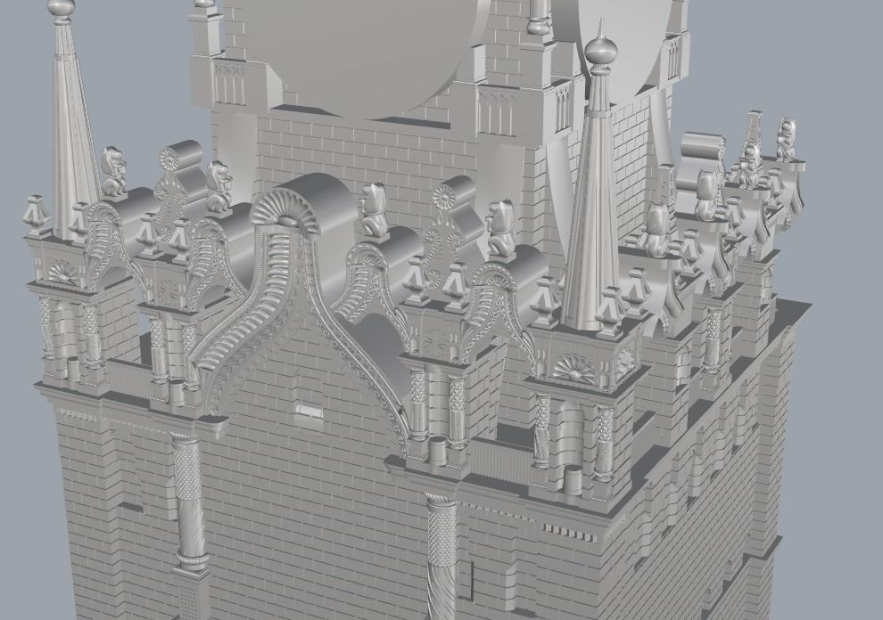 Spasskaya tower of Moscow Kremlin 3D model_11