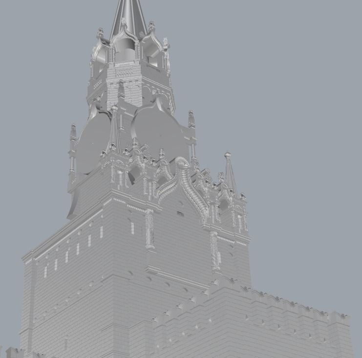Spasskaya tower of Moscow Kremlin 3D model_5