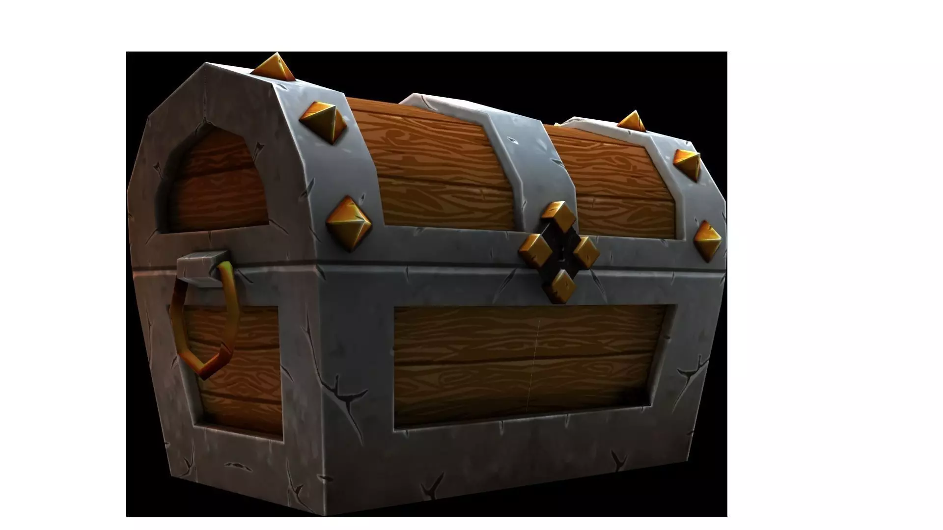 Treasure Chest Low-poly 3D model_0