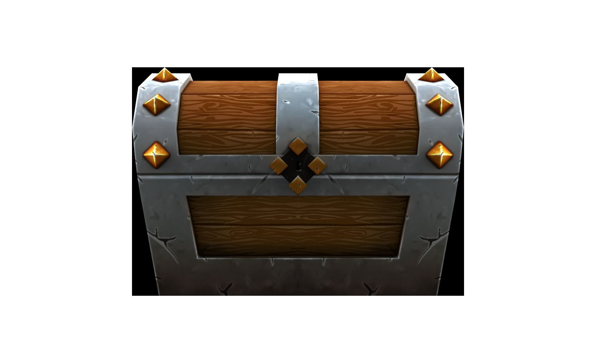 Treasure Chest Low-poly 3D model_1