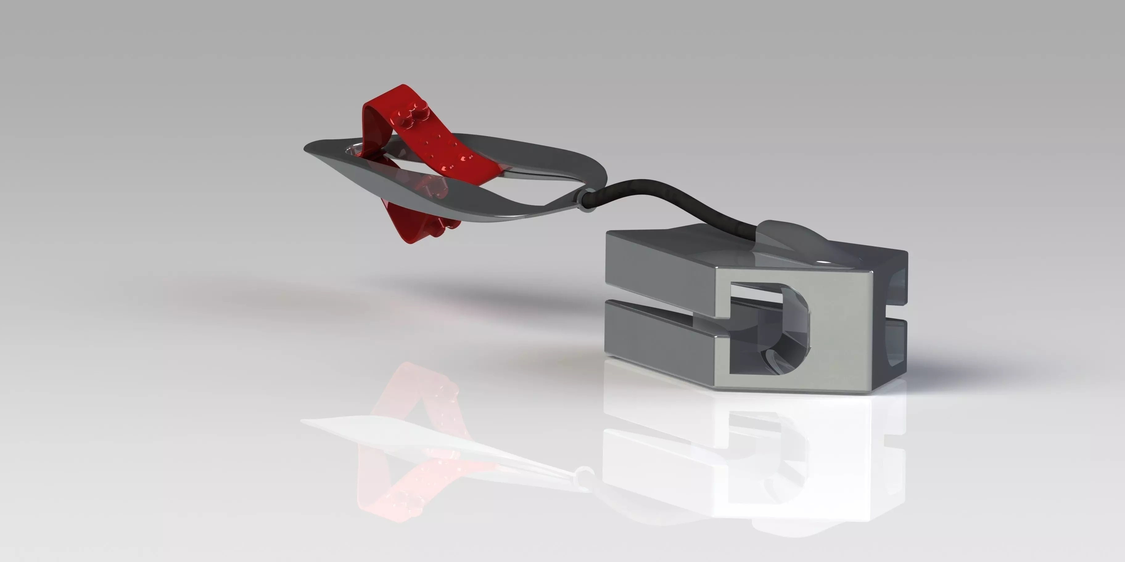 Zipper metal device with handle Free 3D model
