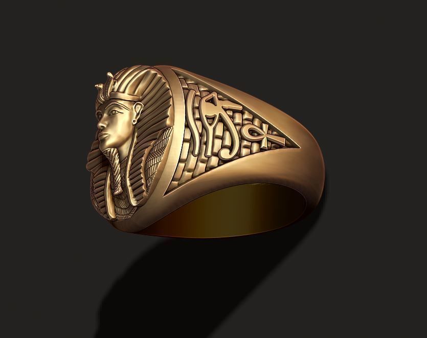 Pharaoh ring 3D print model_4