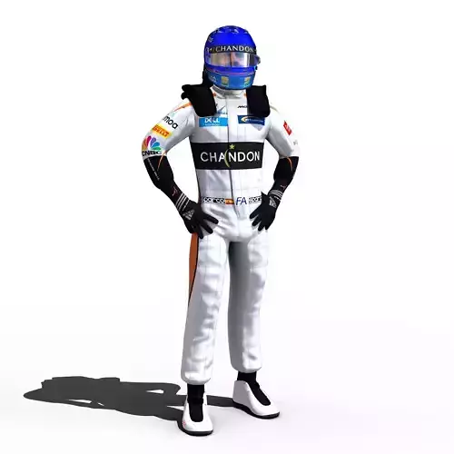 Fernando Alonso 2018 Low-poly 3D model