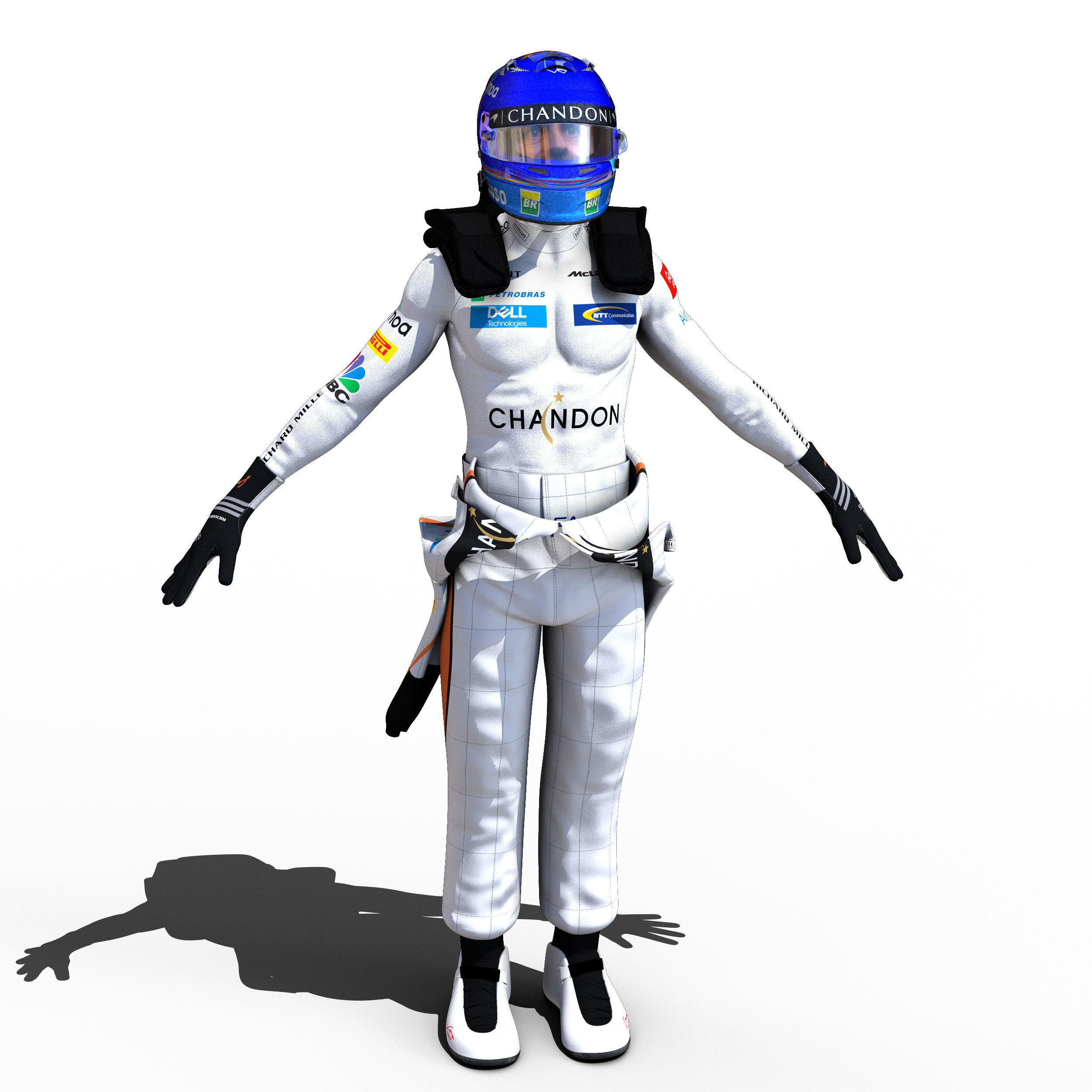 Fernando Alonso 2018 Low-poly 3D model_3