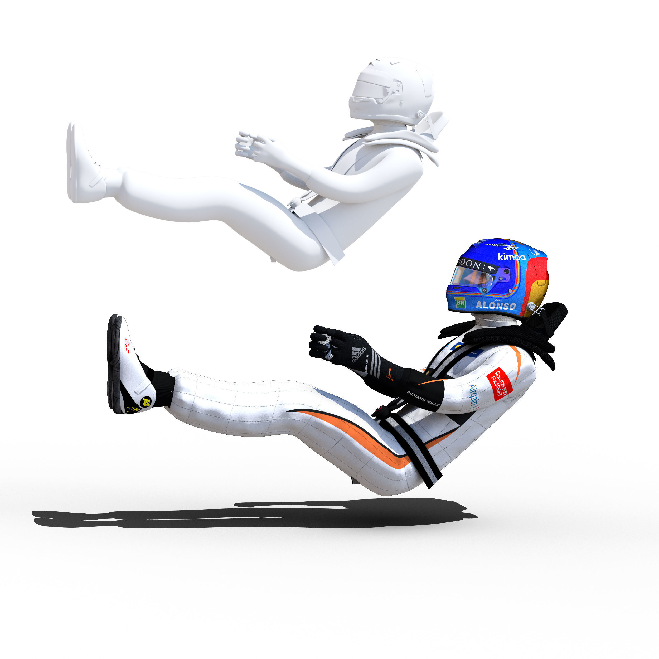 Fernando Alonso 2018 Low-poly 3D model_2