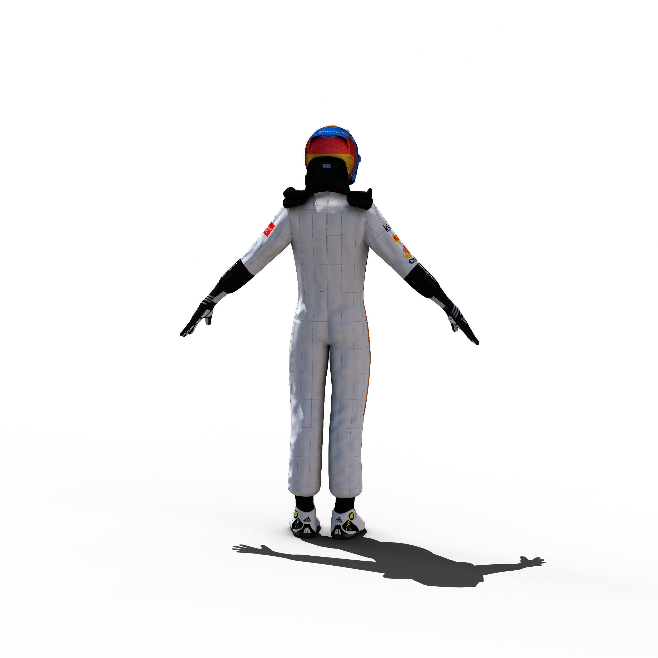 Fernando Alonso 2018 Low-poly 3D model_9