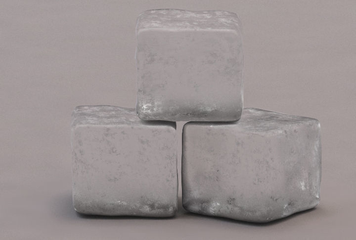 ICE CUBES Low-poly 3D model_1