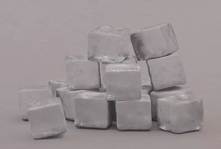 ICE CUBES Low-poly 3D model_0