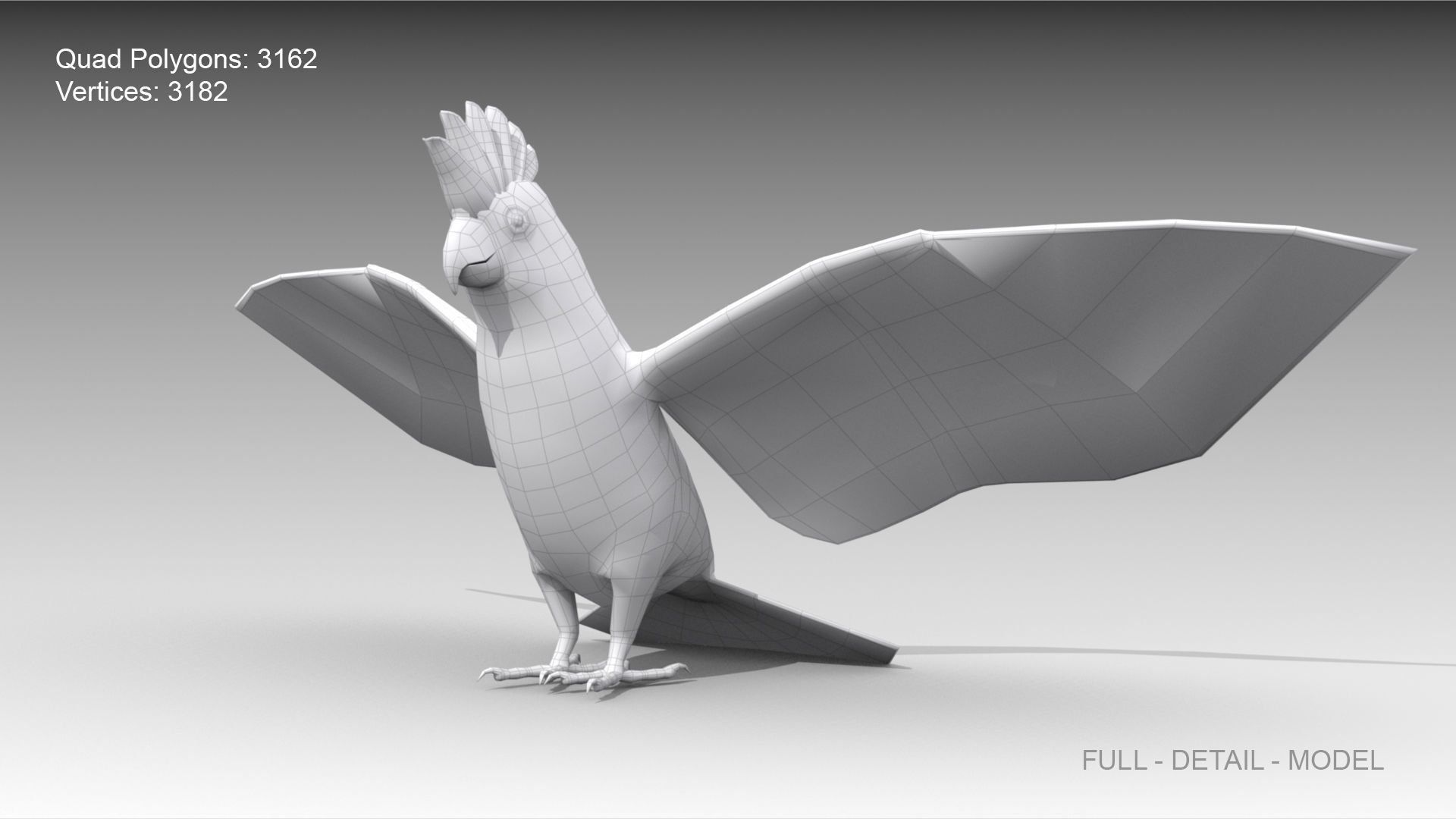 Galah cockatoo in flight - cockatoo in flight Low-poly 3D model_6