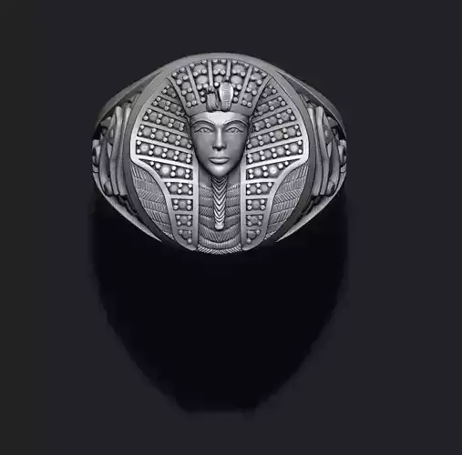Pharaoh ring with gems 3D print model