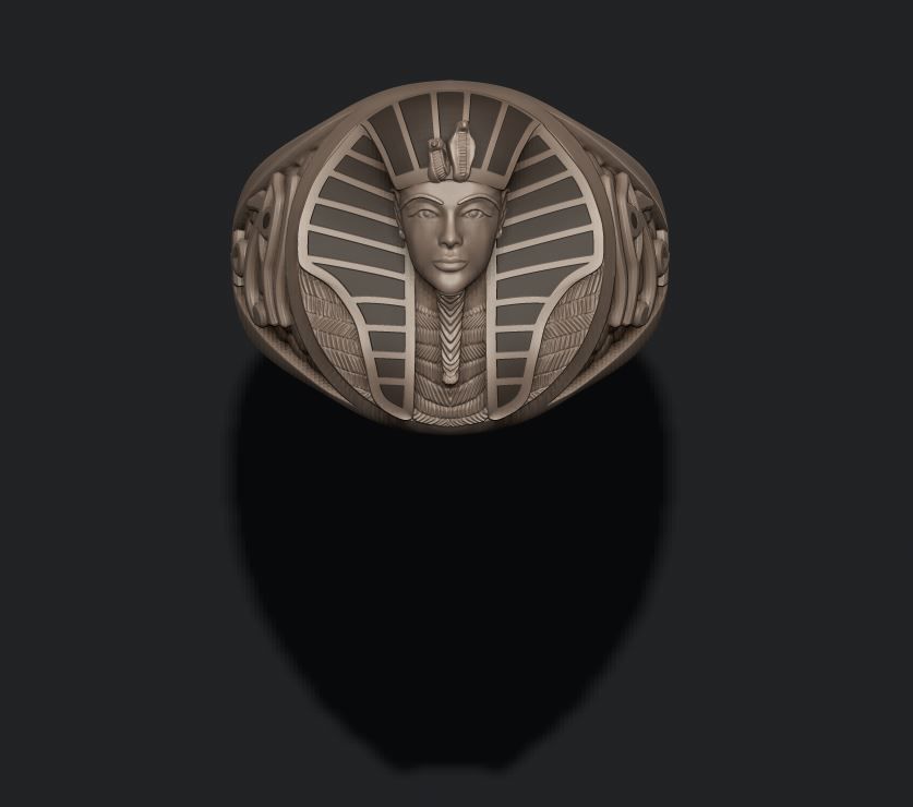 Pharaoh ring with enamel 3D print model_6