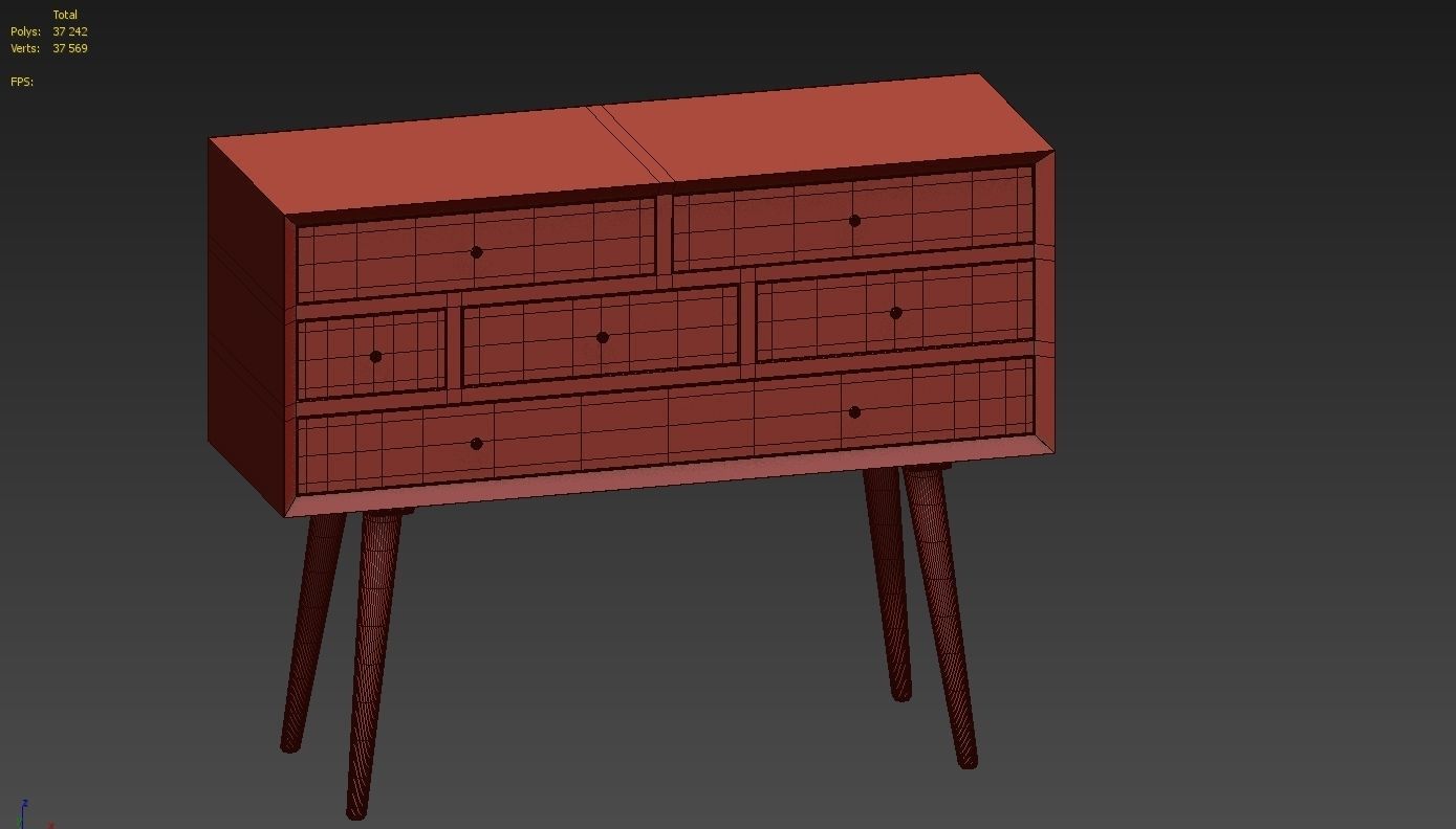 Chest of Drawers Jordan by Furnitera 3D model_4