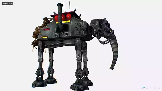 Metal Elephant Robot Transport Star Wars  Low-poly 3D model