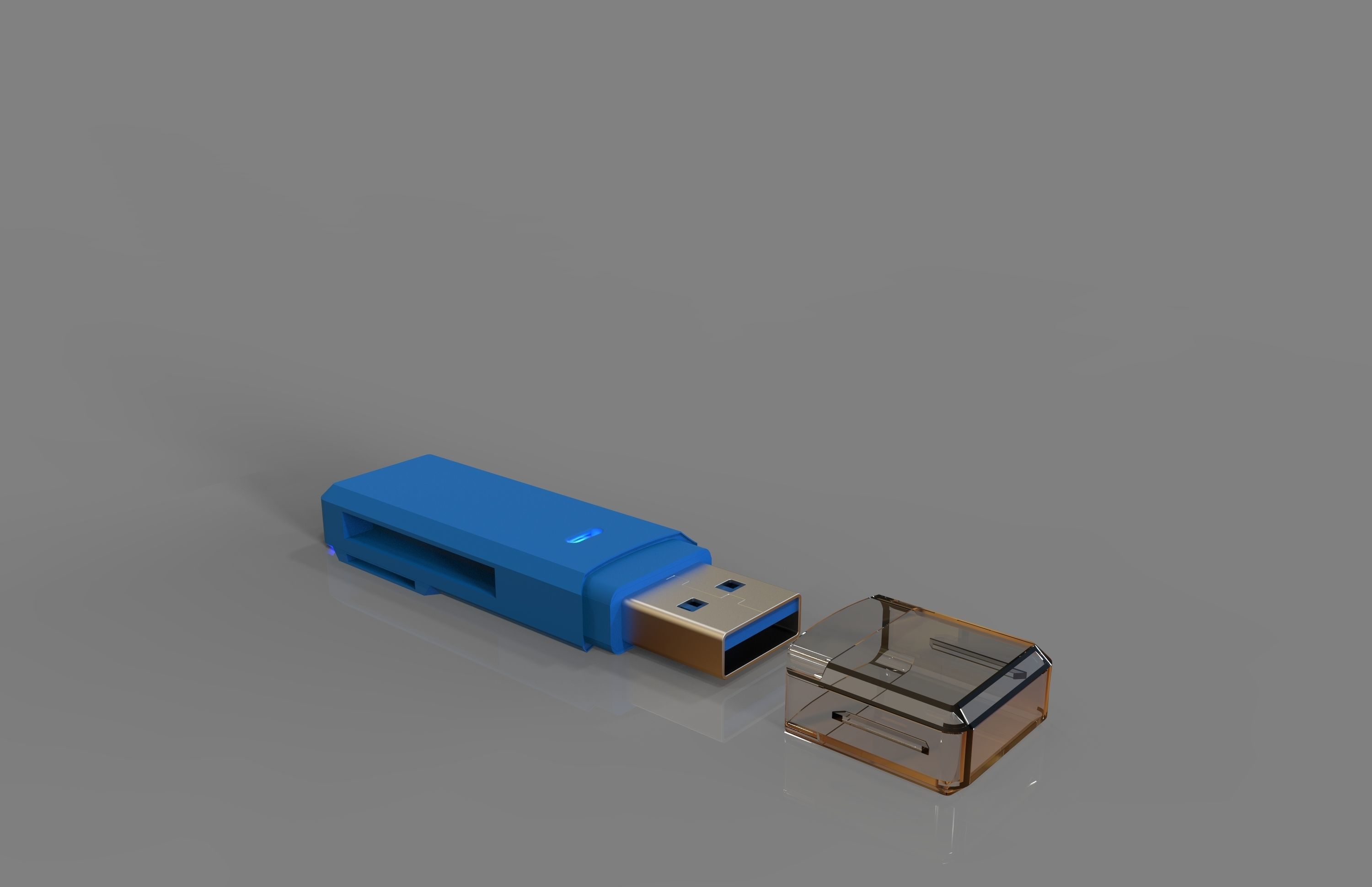 USB flash drive and SD memory 3D model_1