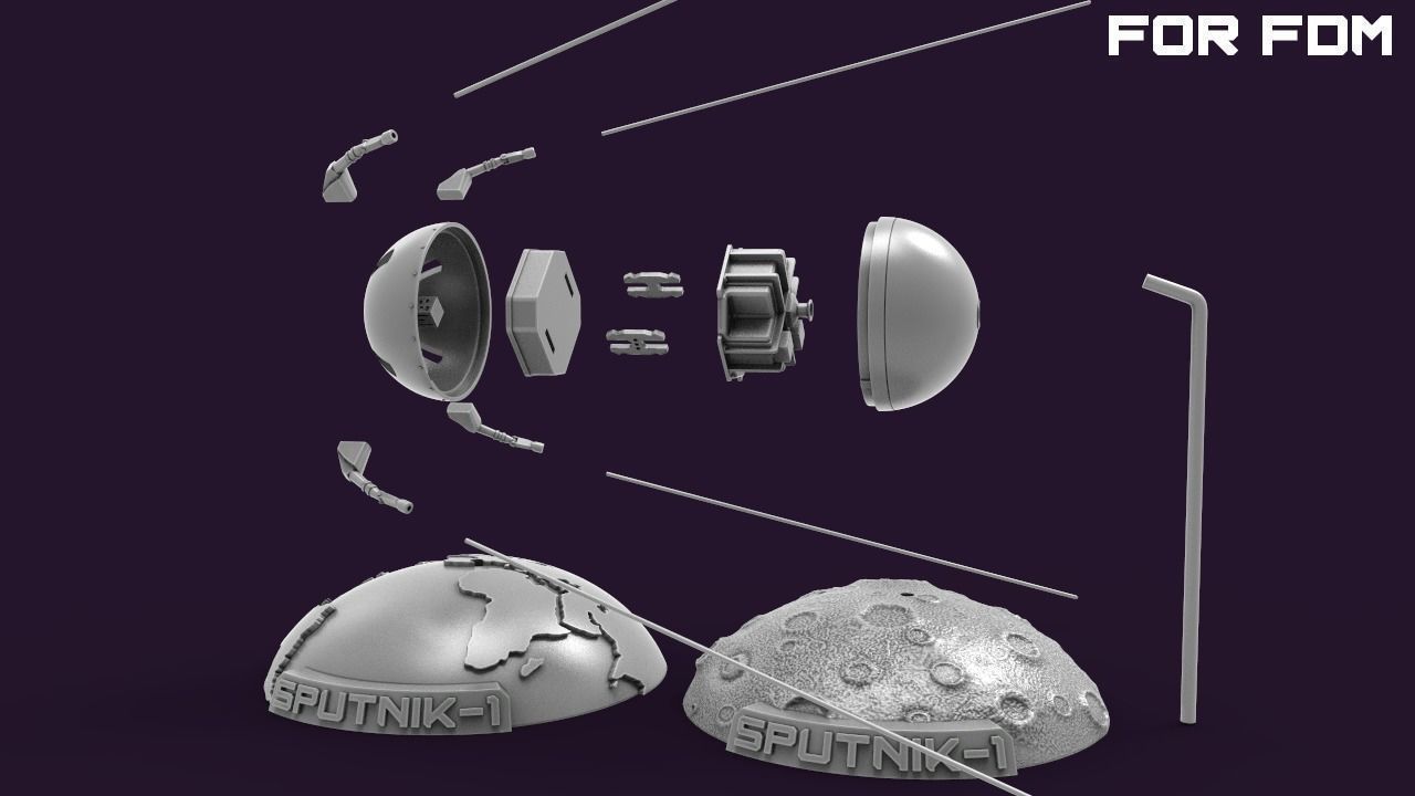 Sputnik - 1 for FDM printers  3D print model_1
