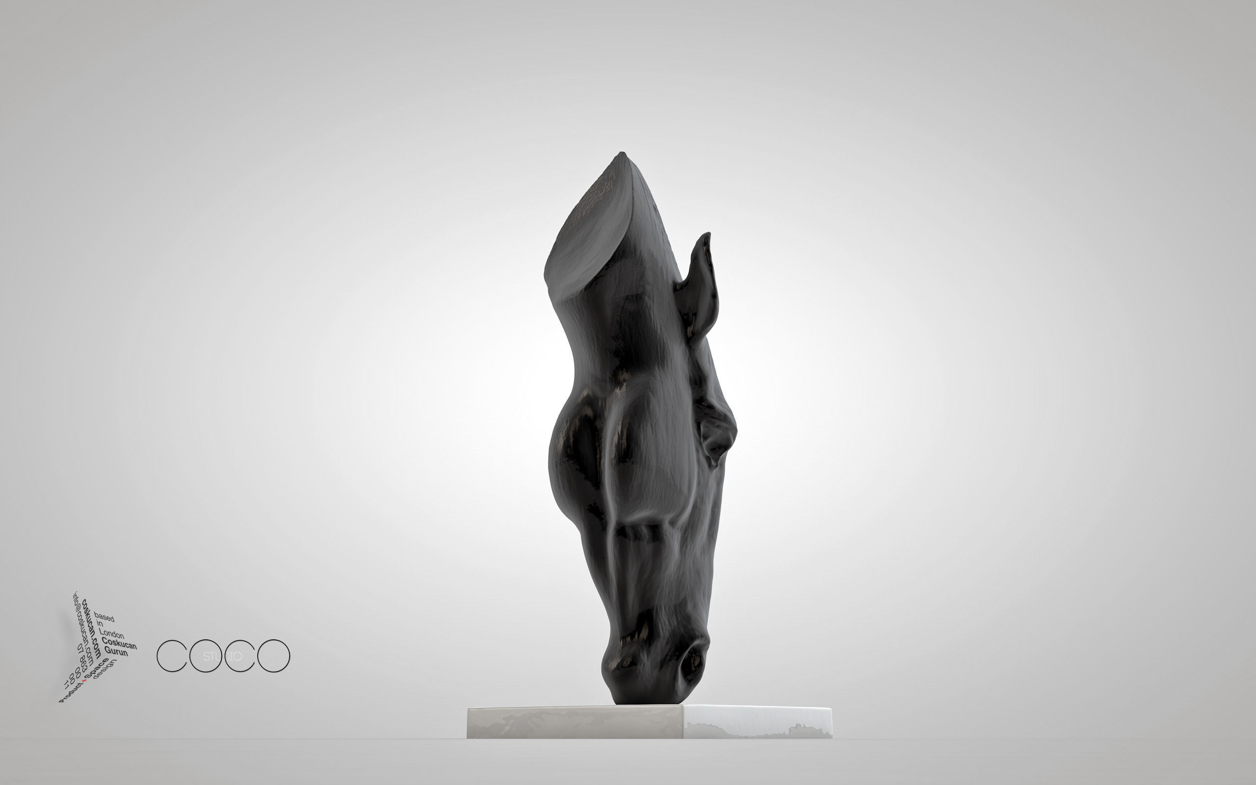 3D Print Ready MARWARI HORSE HEAD Sculpture 3D model 3D printable