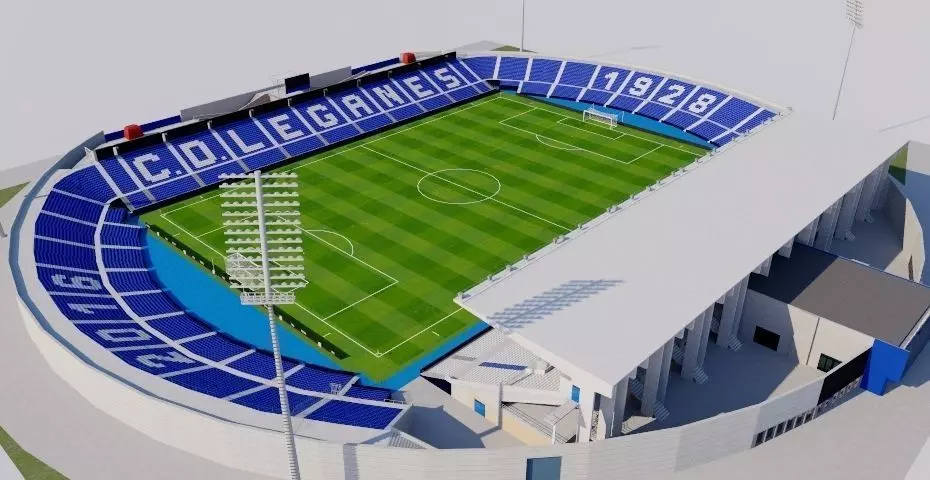 Estadio Municipal de Butarque - Leganes Madrid 3D model_0