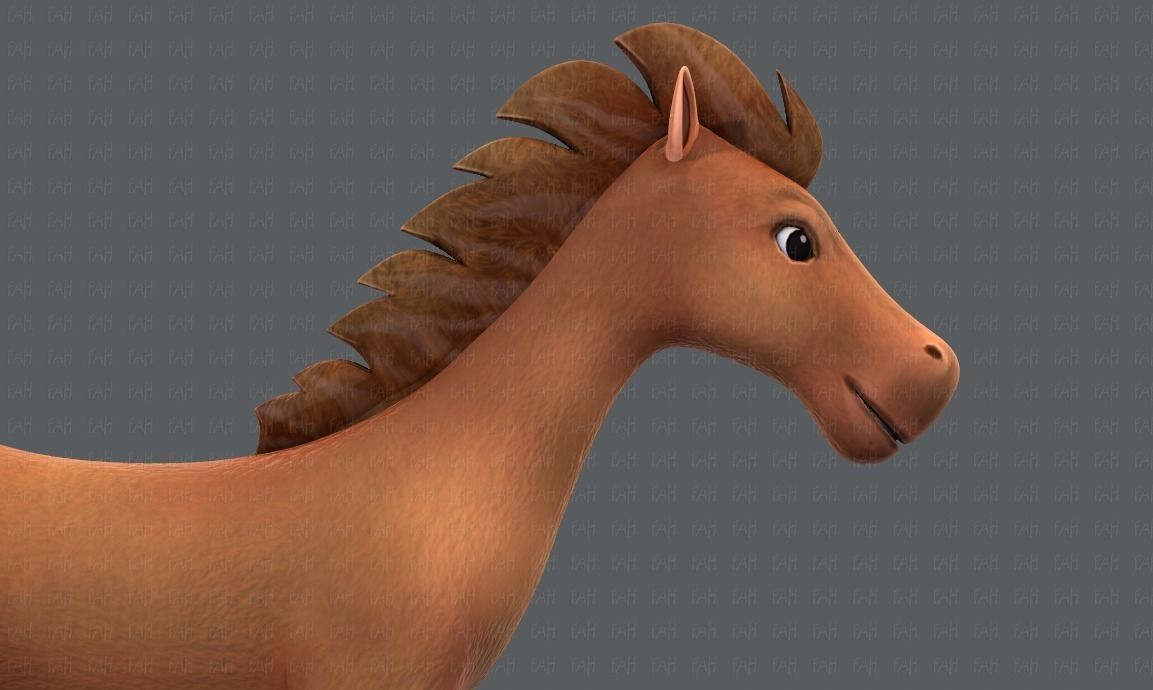 Horse V01 Low-poly 3D model_19