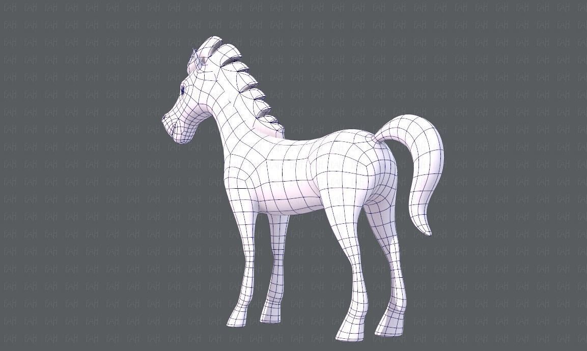 Horse V01 Low-poly 3D model_14