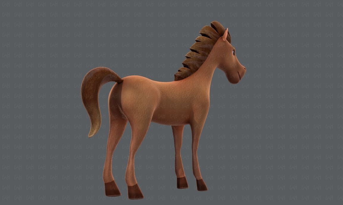 Horse V01 Low-poly 3D model_4