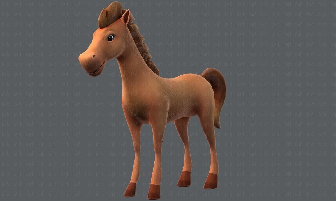 Horse V01 Low-poly 3D model_37