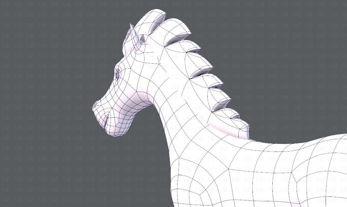 Horse V01 Low-poly 3D model_30