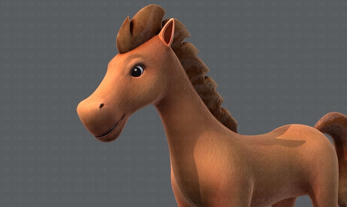 Horse V01 Low-poly 3D model_24