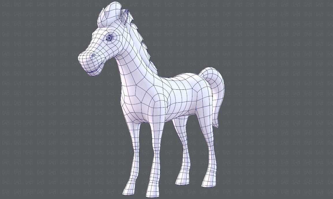 Horse V01 Low-poly 3D model_38