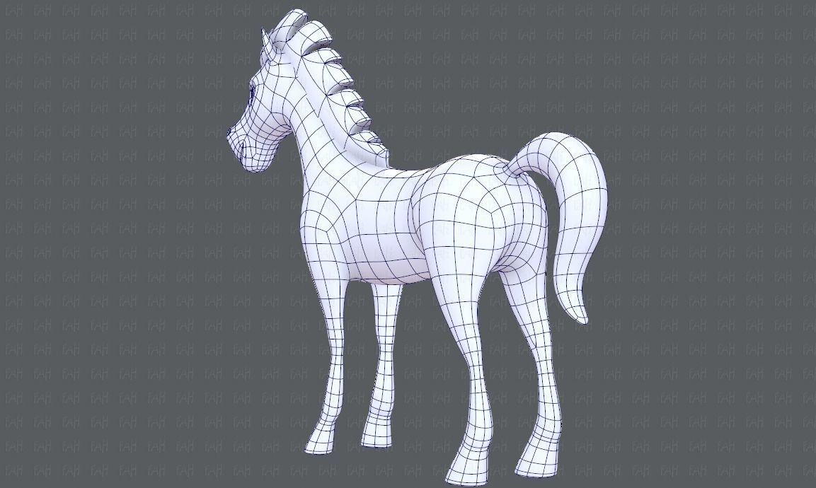 Horse V01 Low-poly 3D model_40