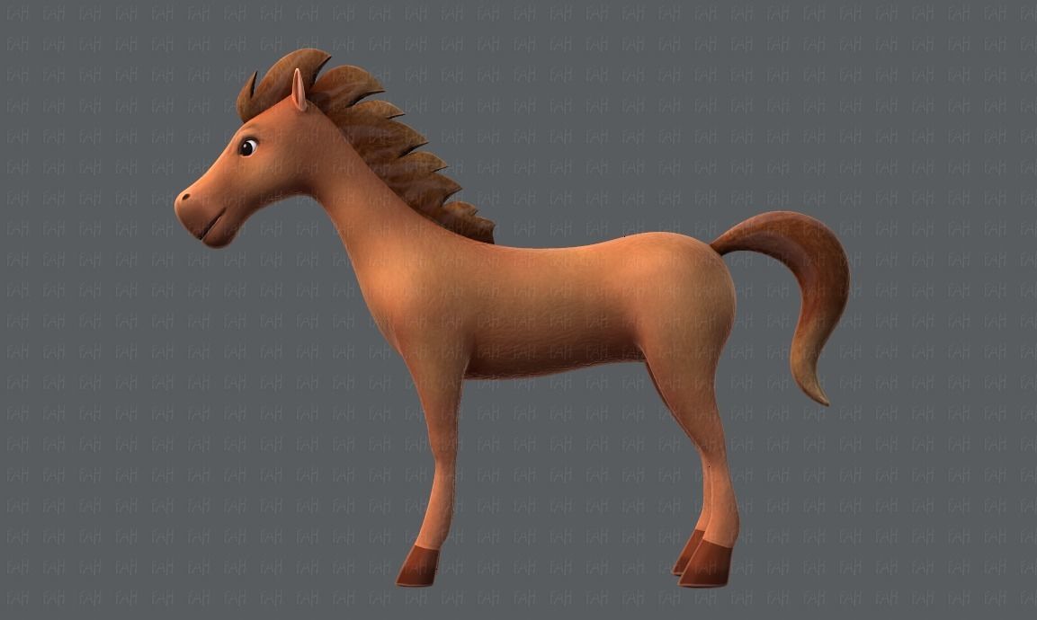 Horse V01 Low-poly 3D model_7