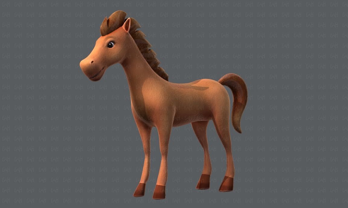 Horse V01 Low-poly 3D model_8