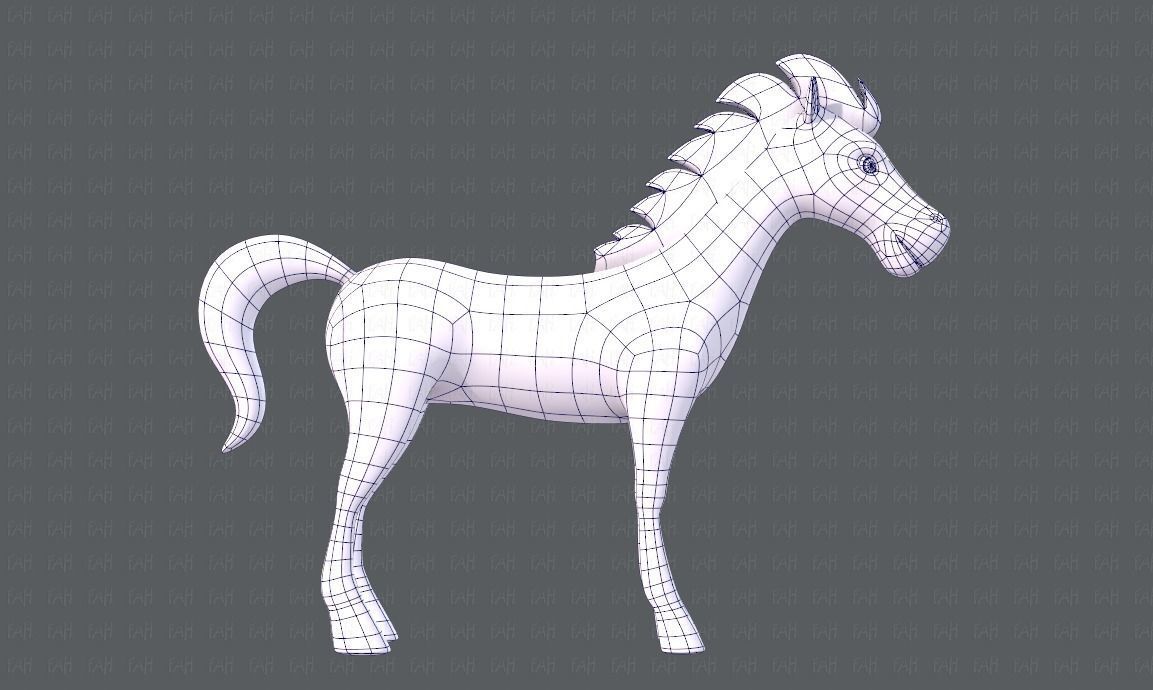 Horse V01 Low-poly 3D model_11