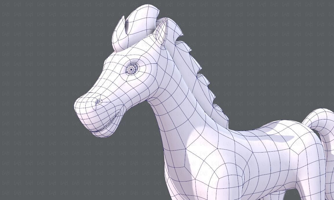 Horse V01 Low-poly 3D model_32