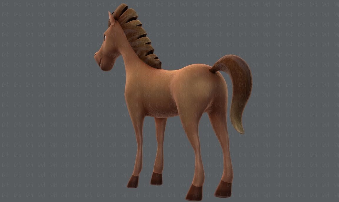 Horse V01 Low-poly 3D model_39