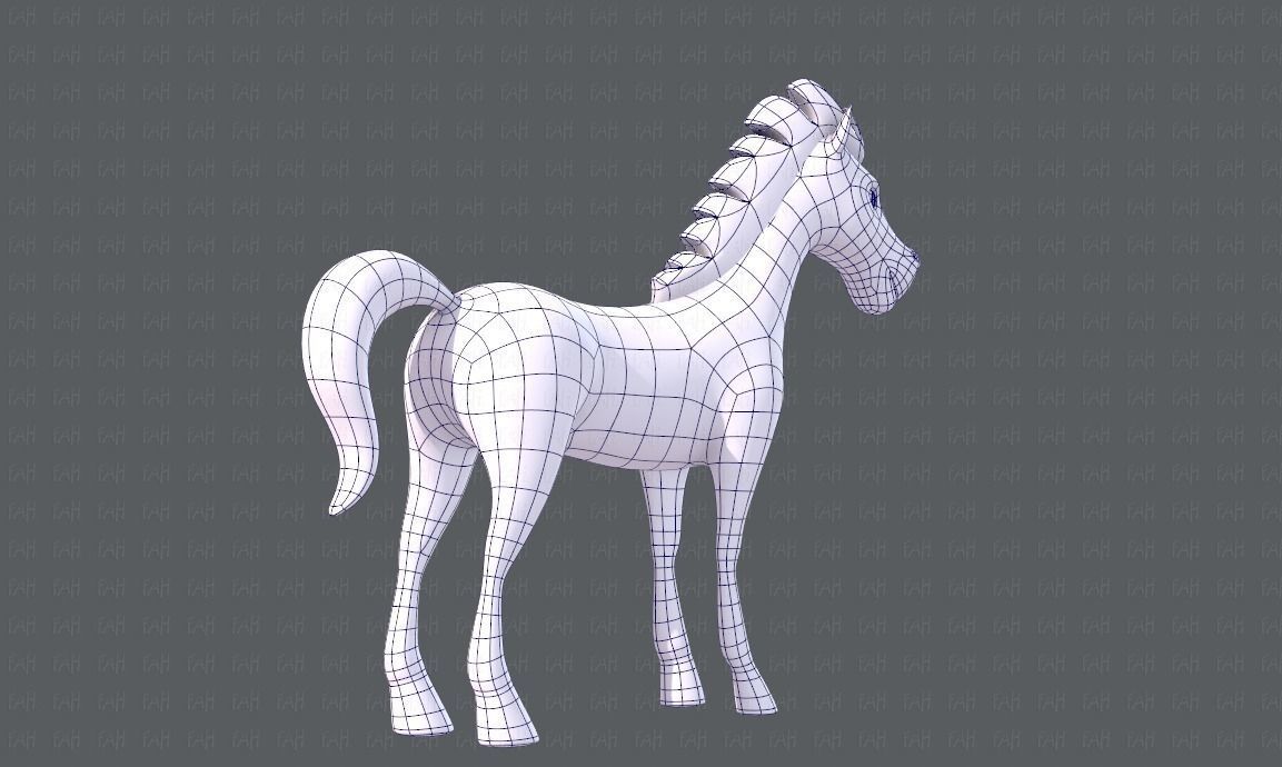 Horse V01 Low-poly 3D model_12
