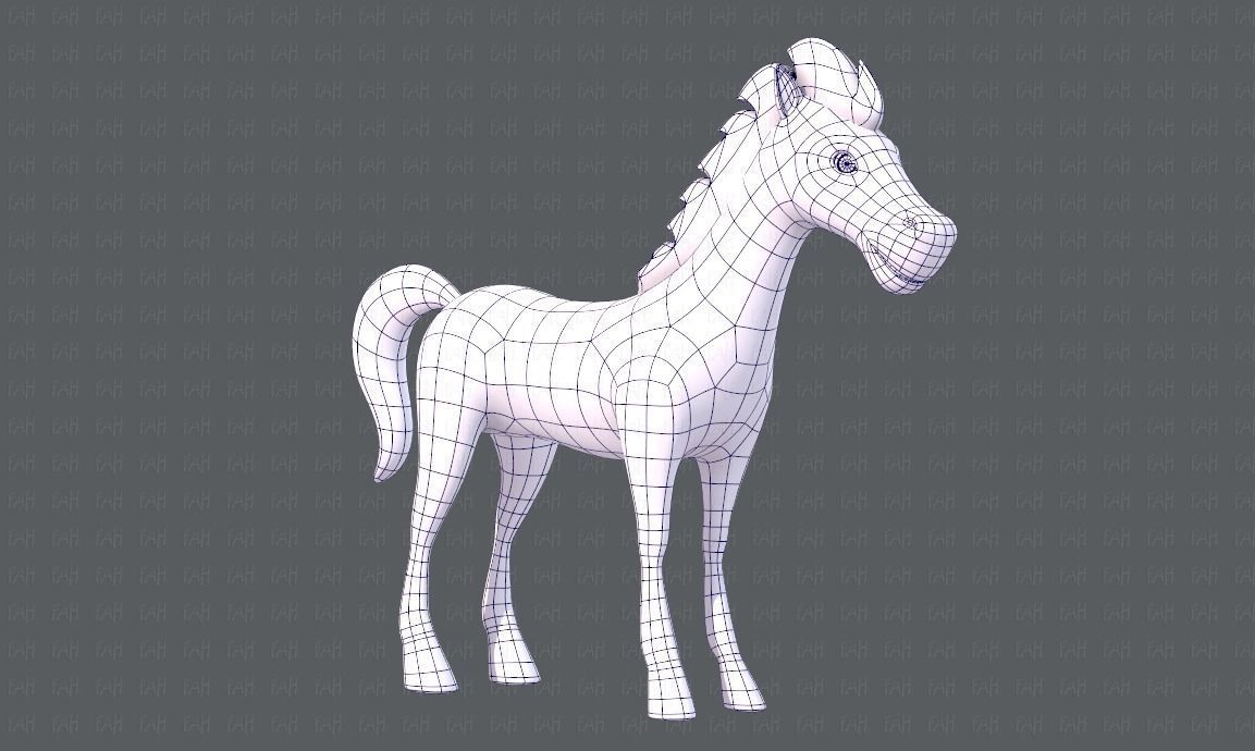 Horse V01 Low-poly 3D model_10