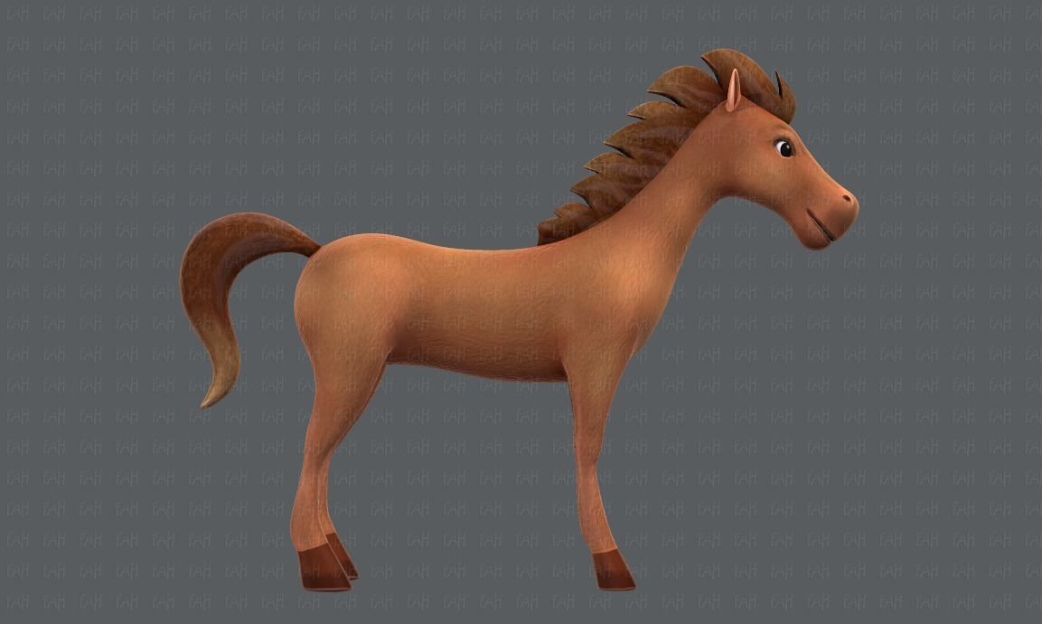 Horse V01 Low-poly 3D model_3