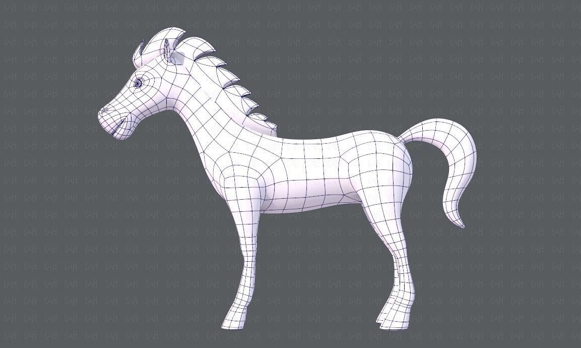 Horse V01 Low-poly 3D model_15