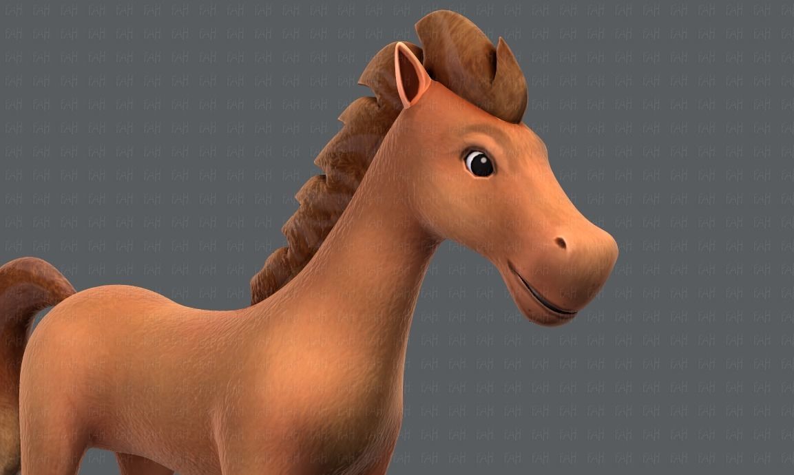 Horse V01 Low-poly 3D model_18