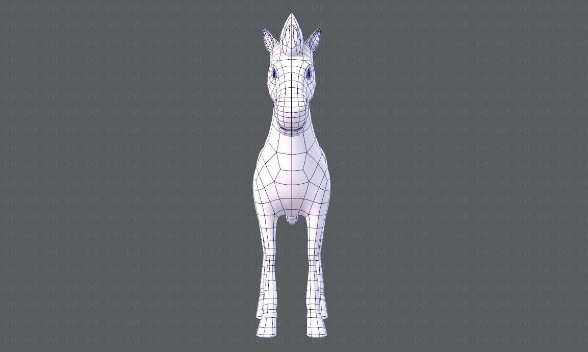 Horse V01 Low-poly 3D model_9
