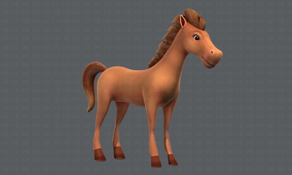 Horse V01 Low-poly 3D model_2
