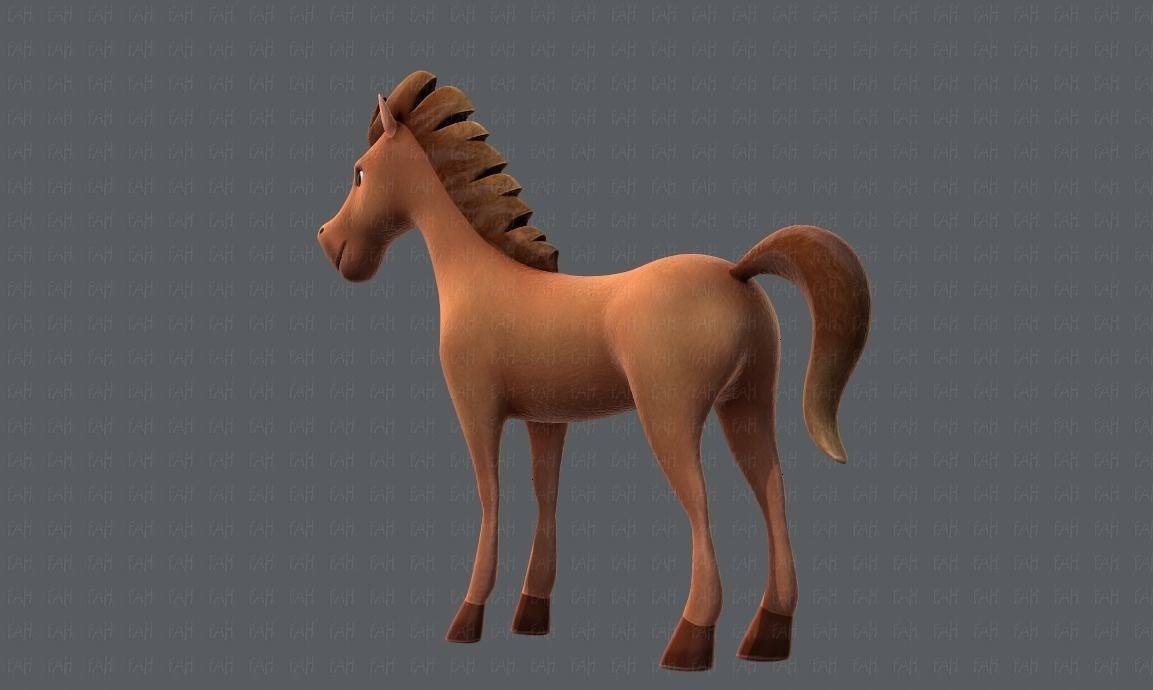 Horse V01 Low-poly 3D model_6