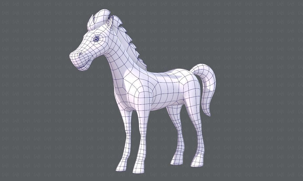Horse V01 Low-poly 3D model_16