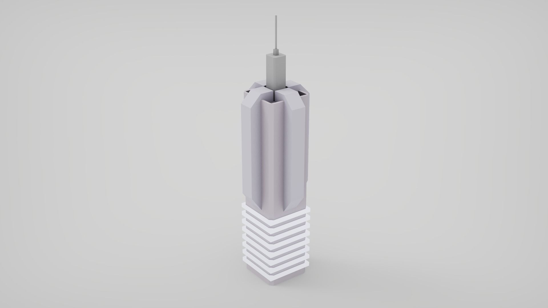 7 SciFi Skyscrapers Low-poly 3D model_8