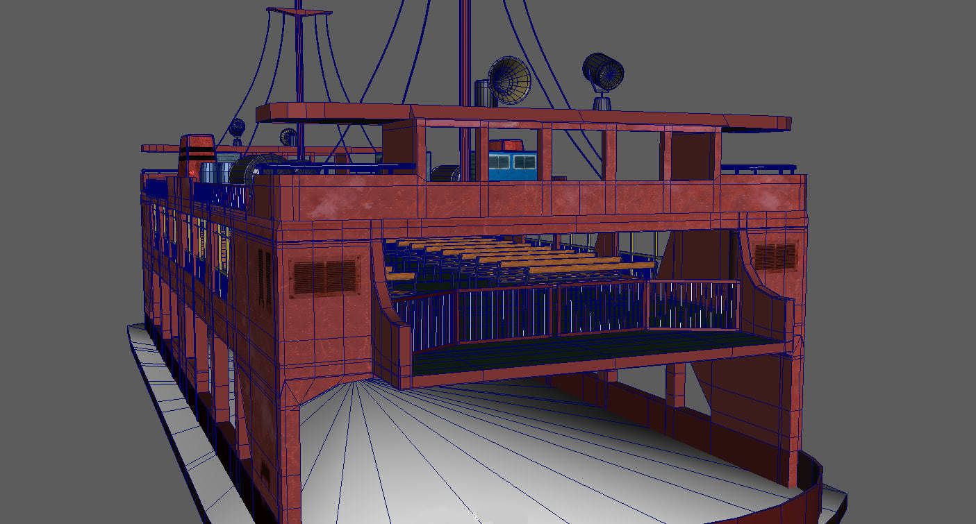 Ferry Ship Low-poly 3D model_5